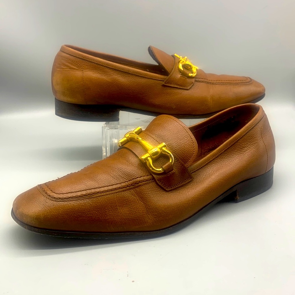 Salvatore Ferragamo Brown Leather Mason Loafers Size 10 EE